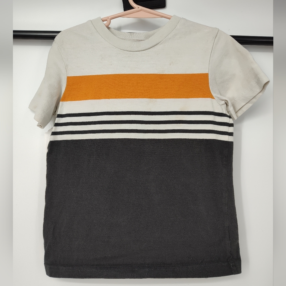 Circo White Orange Gray Striped T-Shirt Kids Size 5T